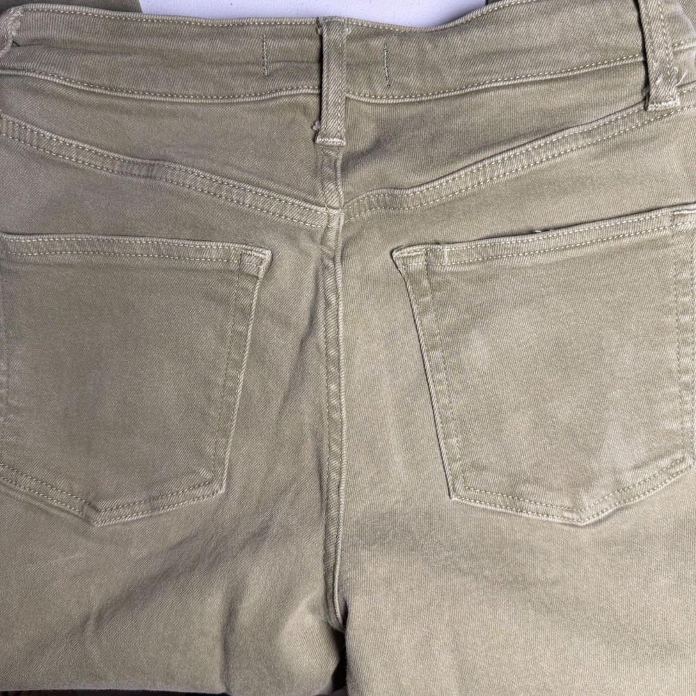 Free People Skinny Jeans Women's 28 Olive Green High Rise Raw Hem Button Fly - Picture 5 of 5